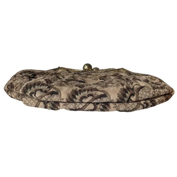30s Wiener Studio Smejkal Pink Brown Floral Tapestry Petit Point Handbag Austria - Picture 6 of 9